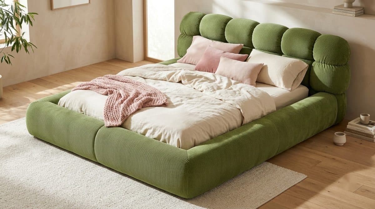 Giường Kẹo Dẻo Gối Múi Xanh Bơ 7MODU-GS33