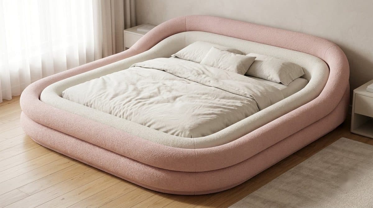 Giường Kẹo Dẻo Vòng Đôi Hồng Phấn 7MODU-GS36