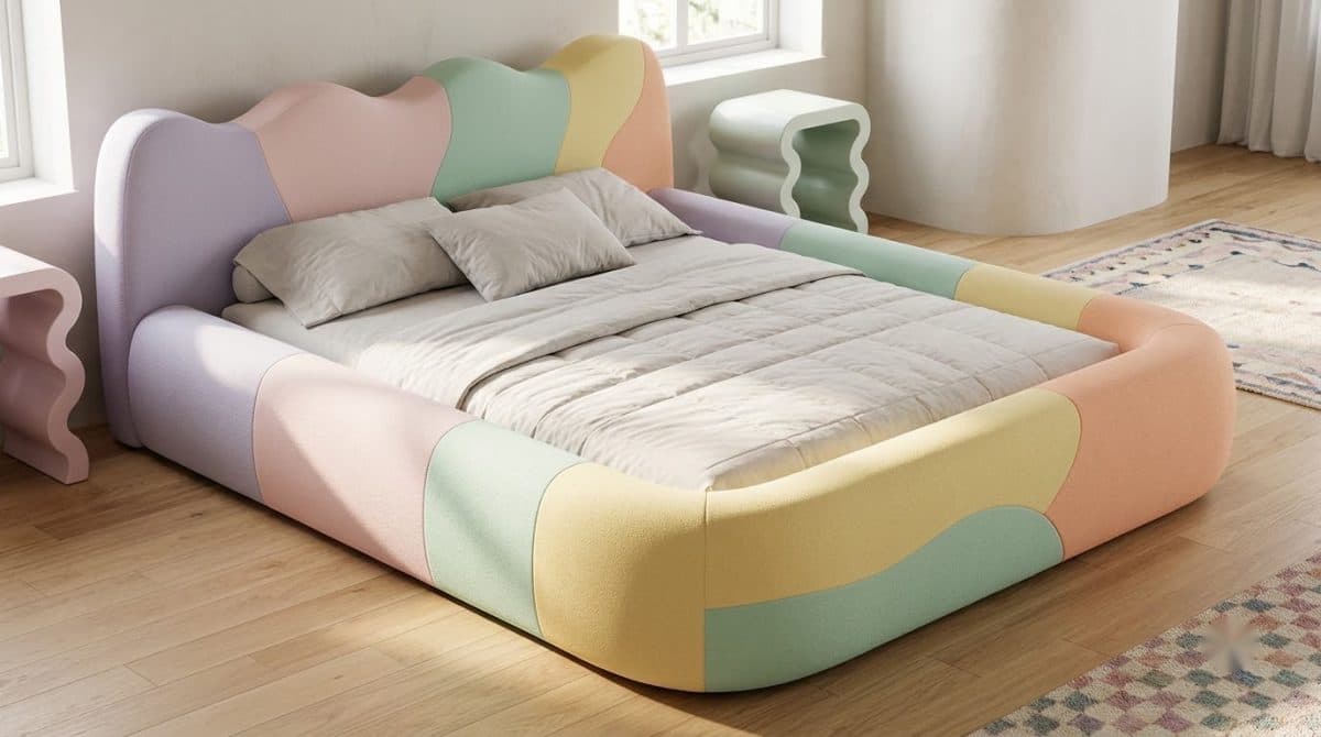 Giường Kẹo Dẻo Lượn Sóng Pastel 7MODU-GS48