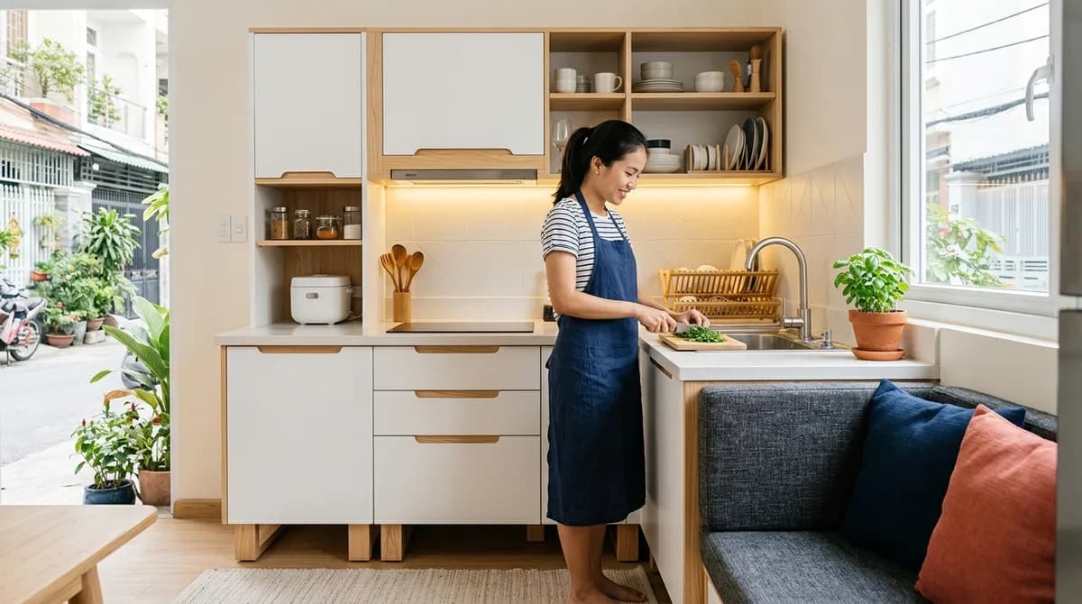 Tủ Bếp tại An Giang – Tủ Bếp Chống Ẩm, Chống Mối, Đóng Theo Nhà