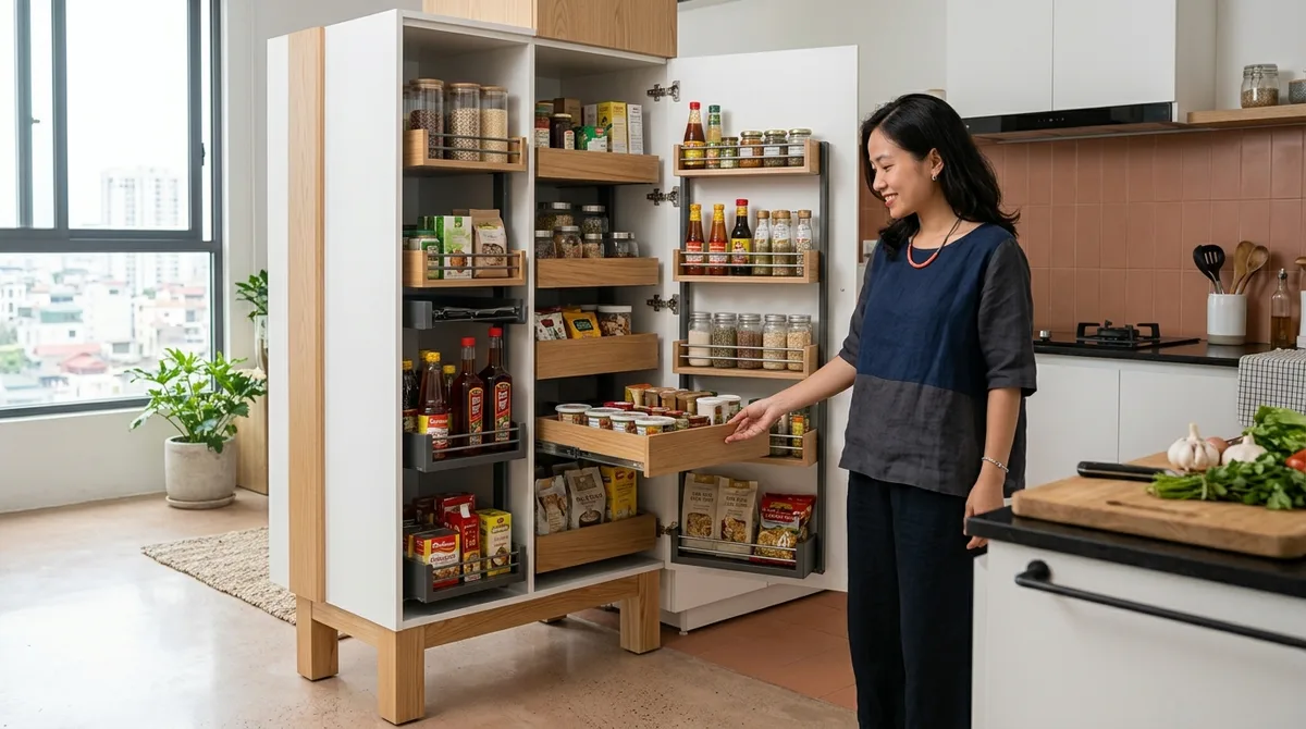 Tủ Bếp tại Cà Mau – Chọn Cánh, Phụ Kiện Và Vật Liệu Bền Ẩm