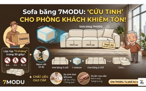 Sofa Băng Module 7MODU: Giải Pháp Hoàn Hảo Cho Phòng Khách Nhỏ