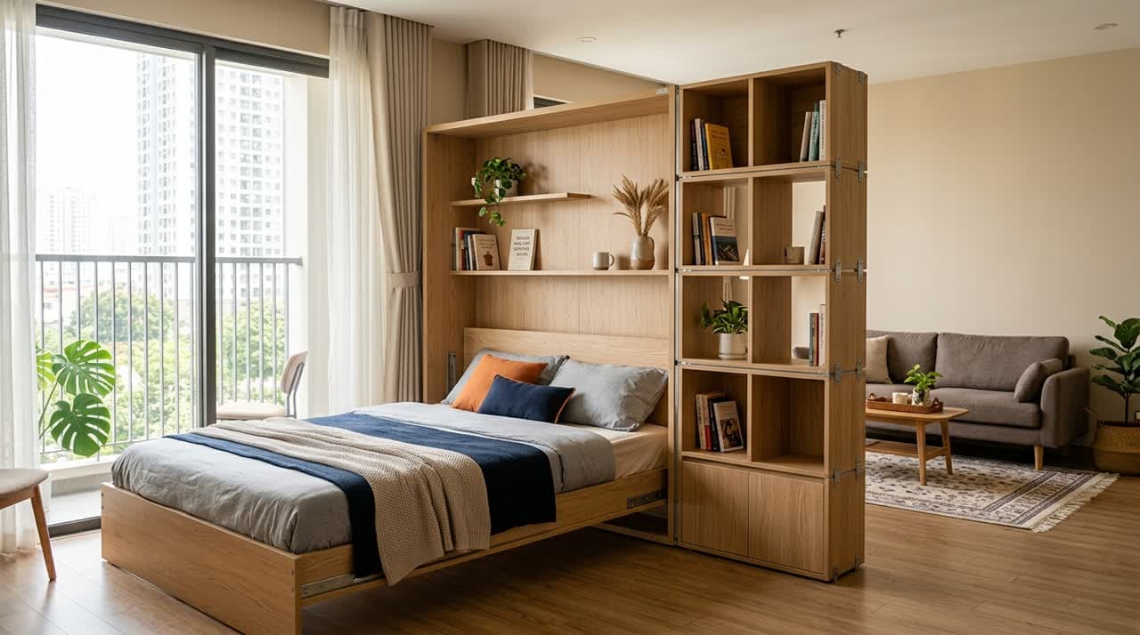 Vách ngủ — vách trang trí ban ngày, giường khách ban đêm (WallNap 7MODU)